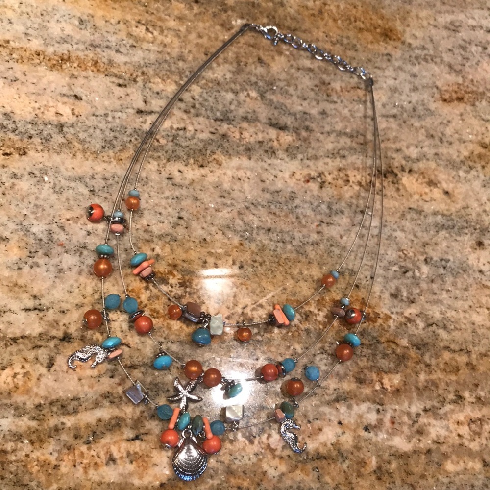 Nautical tri-layer necklace